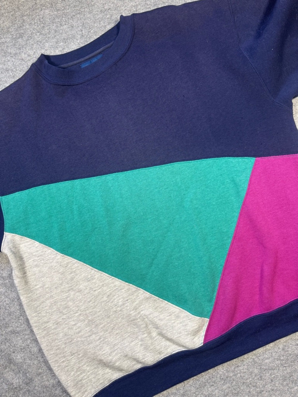 Vintage TownCraft Sweatshirt Mens Large Multicolor Fleece Crewneck Pullover